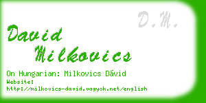 david milkovics business card