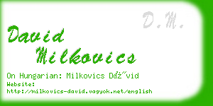 david milkovics business card